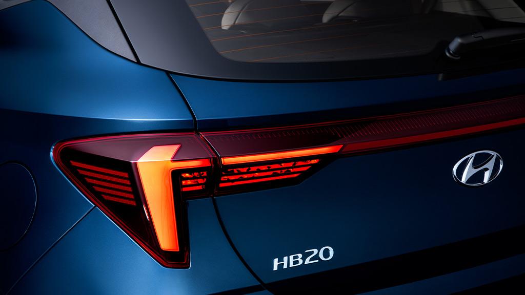 Luces traseras LED en Hyundai HB20 Hatchback color azul