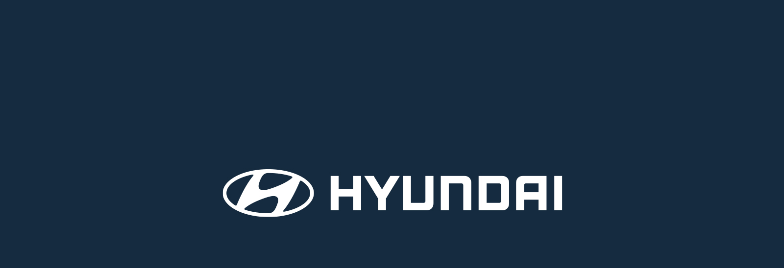 Logo de Hyundai en color blanco sobre fondo azul